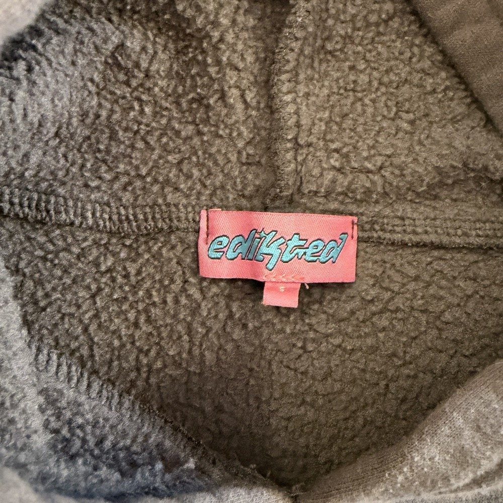 Edikted Gray Hoodie Pink Bow Sleeve Oversized Fleece S - Picture 3 of 5